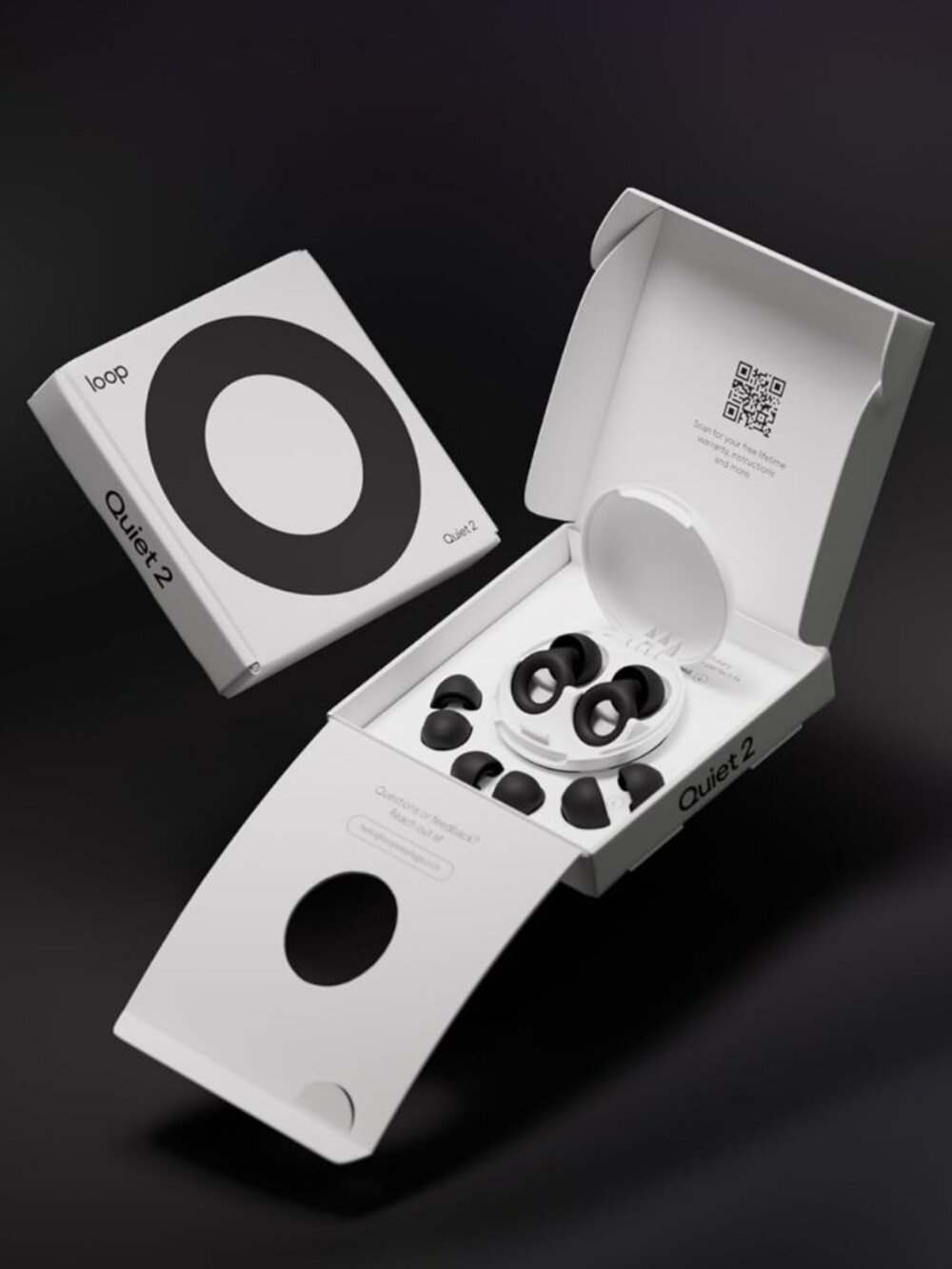 LOOP Quiet 2 EAR PLUGS - Black - For better Sleep & Travel - NEW IN BOX!